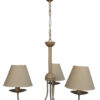Lampadario Tortora 3 Luci Provenzale Shabby Chic con Paralumi Tortora