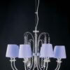 Lampadario Moderno Paralumi Organza Glicine 8 Luci