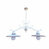 Lampadario Bilanciere Shabby Bianco Ceramica Marrone