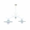 Lampadario Bilanciere Shabby Bianco Ceramica Verde