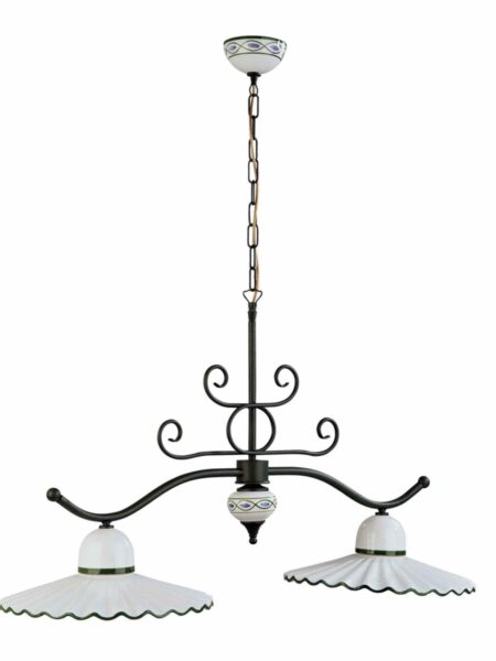 Lampadario Bilanciere in Ceramica Decorata a Mano
