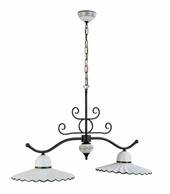 Lampadario Bilanciere in Ceramica Decorata a Mano