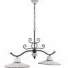 Lampadario Bilanciere in Ceramica Decorata Blu