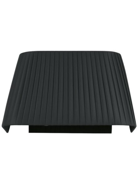Applique Moderno Tessuto Pongè Nero 2 Luci