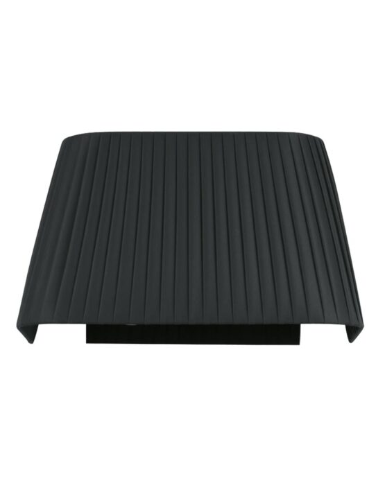 Applique Moderno Tessuto Pongè Nero 2 Luci