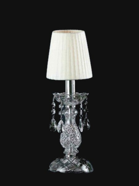 Lampade da Comodino Cristallo Paralume Organza Bianco