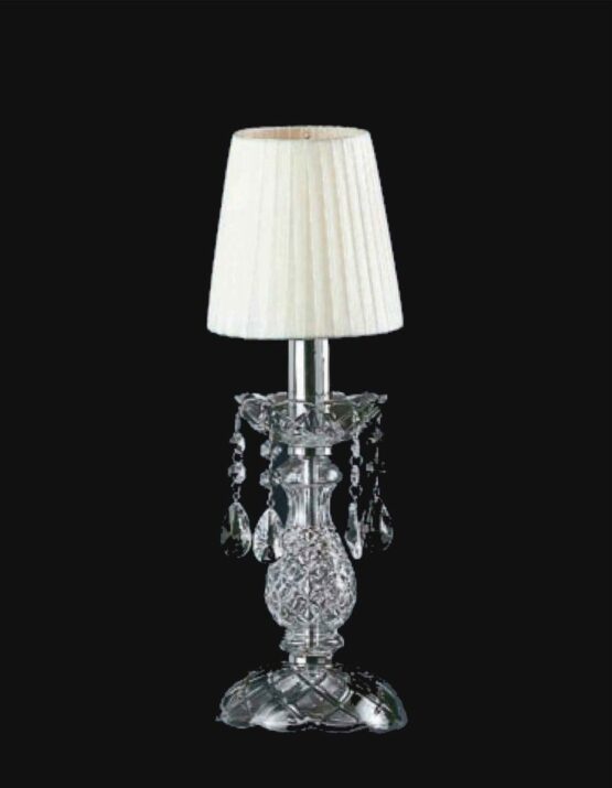 Lampade da Comodino Cristallo Paralume Organza Bianco