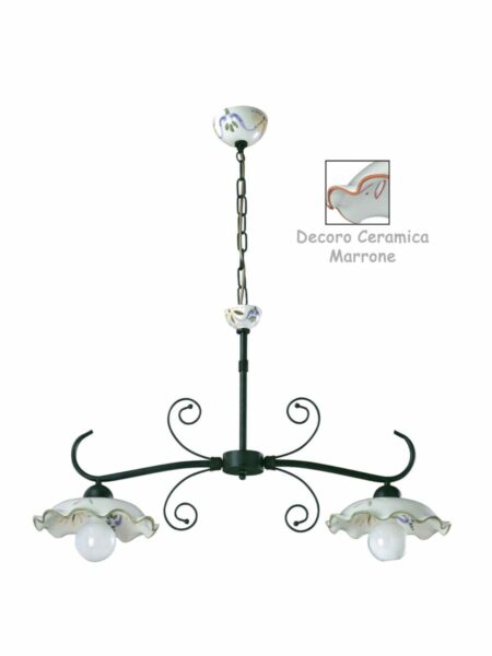 Bilanciere Ceramica Marrone Decorata a Mano