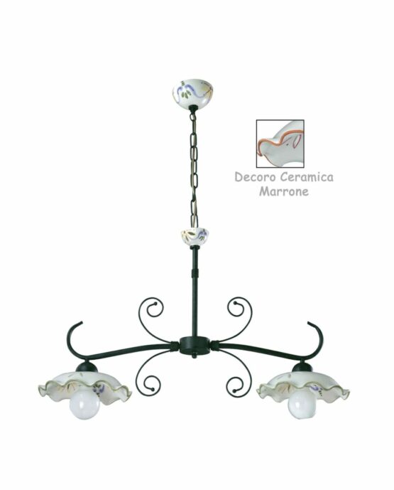Bilanciere Ceramica Marrone Decorata a Mano