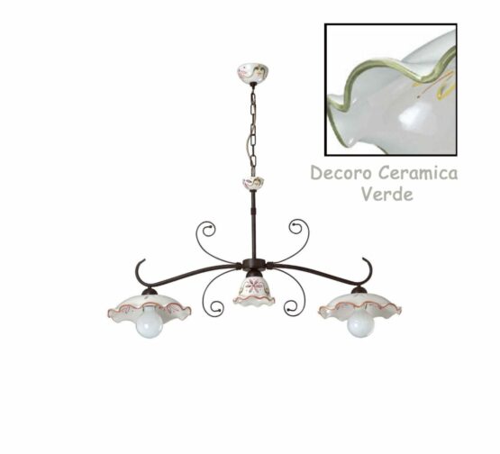 Bilanciere Ceramica Verde Decorato a Mano