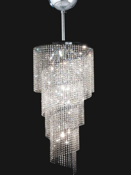 Lampadario Strass Cristallo Cromo Lucido Diametro 50