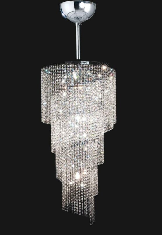 Lampadario Strass Cristallo Cromo Lucido Diametro 50