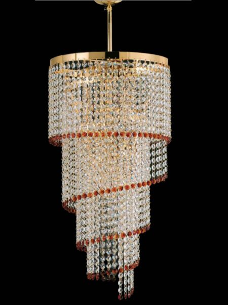Lampadario Salone Strass Ambra