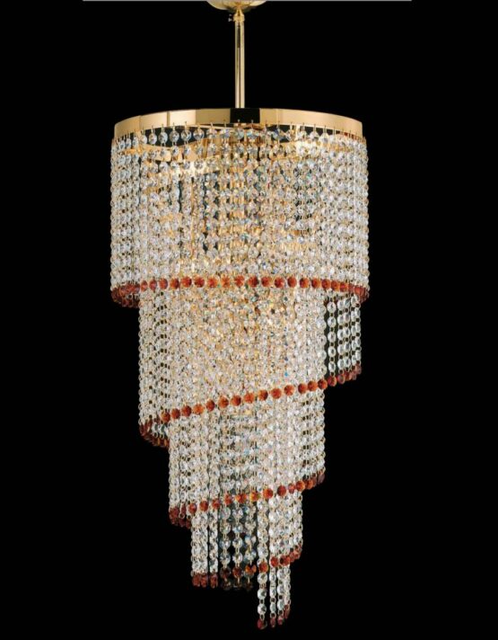 Lampadario Salone Strass Ambra