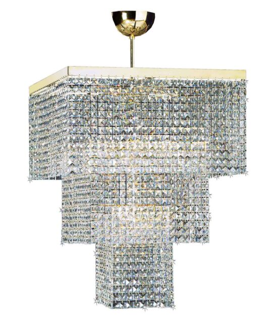 Lampadario Salone Oro Lucido Strass