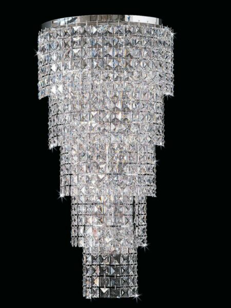 Applique Camera Pranzo Cromo Cristalli Strass