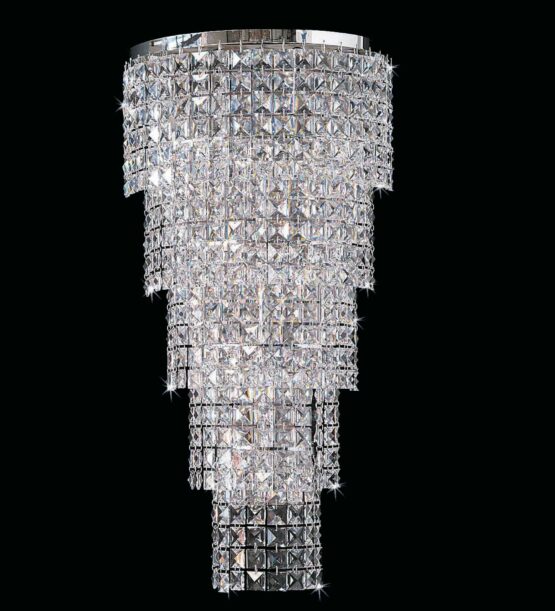 Applique Camera Pranzo Cromo Cristalli Strass