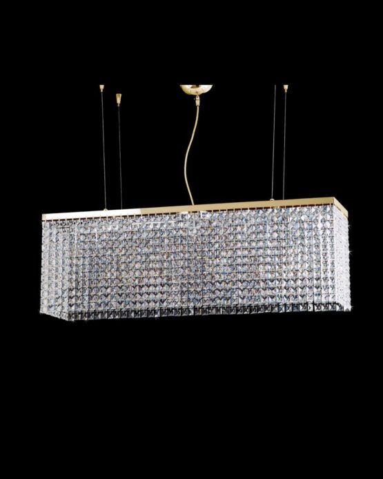 Lampadario Oro Lucido Salone Cristallo Strass
