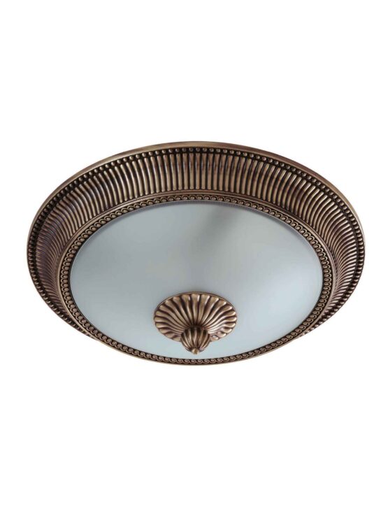 Plafoniera Ottone Lavorato Bronzo cm 40