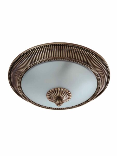 Plafoniera Ottone Lavorato Bronzo cm 40