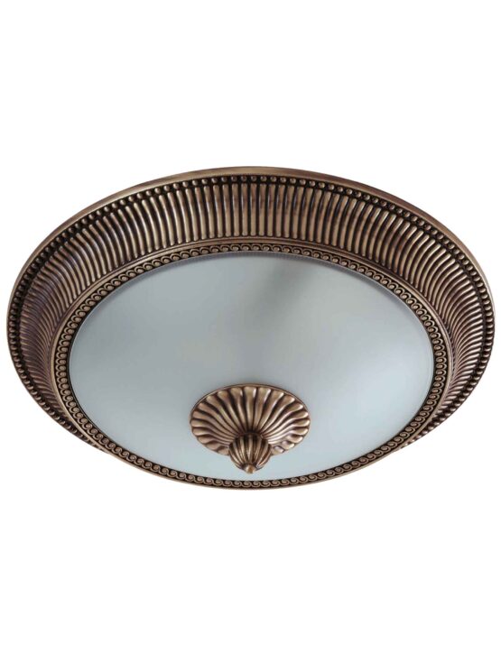 Plafoniera Ottone Lavorato Bronzo cm 50