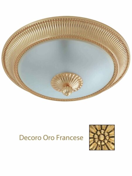 Plafoniera Ottone Lavorato Oro Francese cm 50