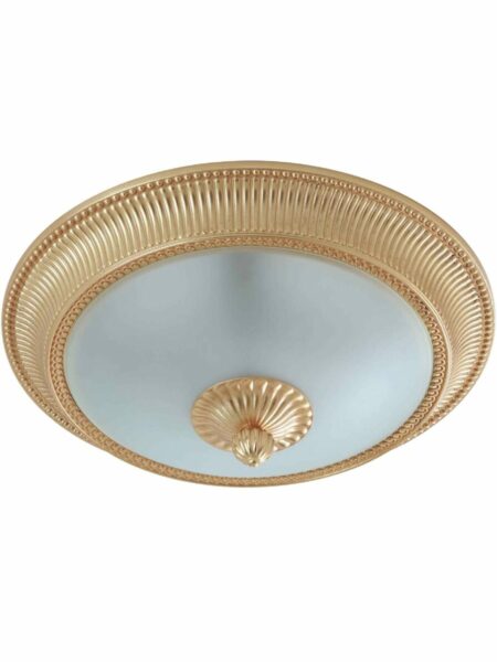 Plafoniera Ottone Lavorato Oro Satinato cm 50