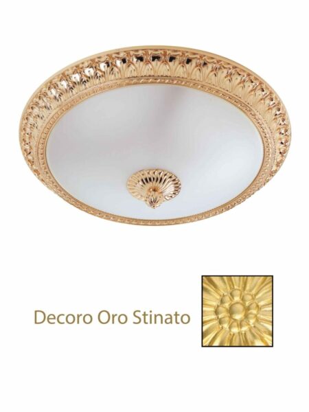 Plafoniera Oro Satinato Ottone Lavorato cm 40