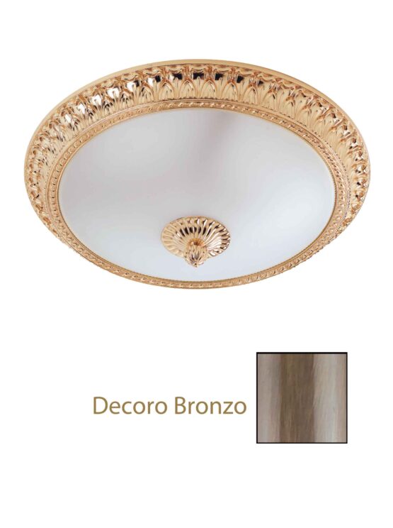 Plafoniera Bronzo Ottone Lavorato cm 40