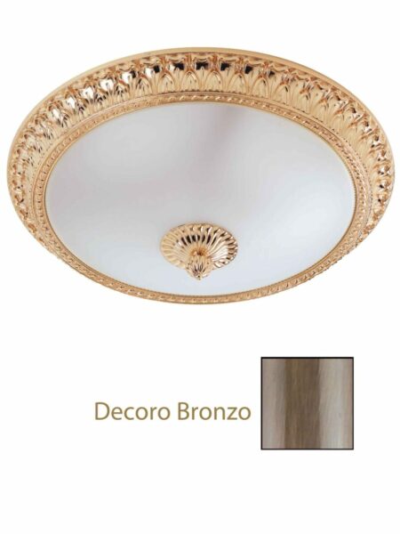 Plafoniera Bronzo Ottone Lavorato cm 50