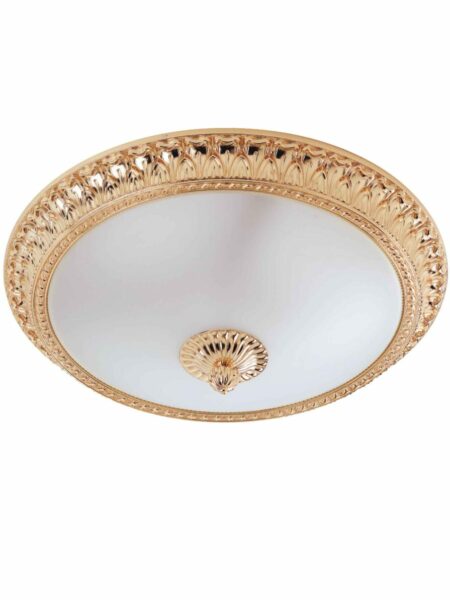 Plafoniera Oro Lucido Ottone Lavorato cm 50