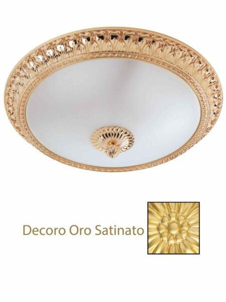 Plafoniera Oro Satinato Ottone Lavorato cm 50