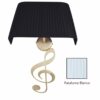 Applique Nota Musicale Oro Satinato Paralume Tessuto Pongè Bianco