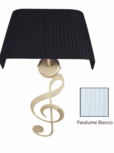 Applique Nota Musicale Oro Satinato Paralume Tessuto Pongè Bianco
