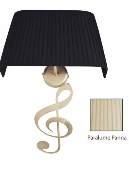 Applique Nota Musicale Oro Satinato Paralume Tessuto Pongè Panna