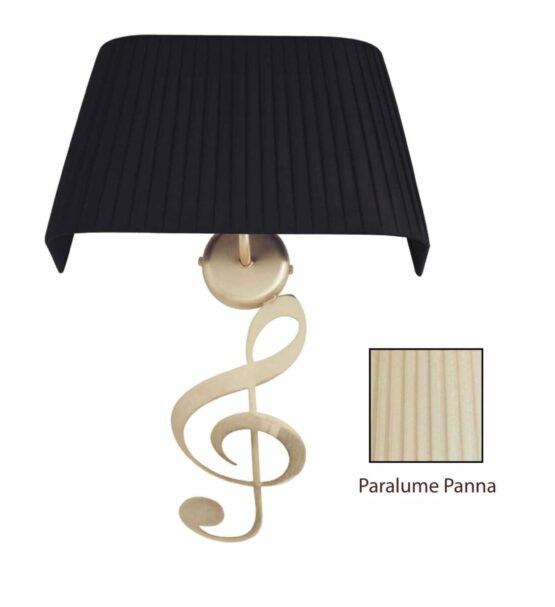 Applique Nota Musicale Oro Satinato Paralume Tessuto Pongè Panna