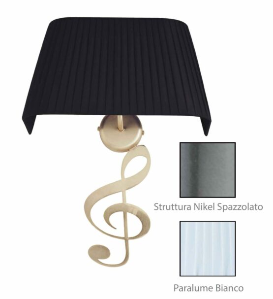 Applique Nota Musicale Nikel Spazz Paralume Tessuto Pongè Bianco