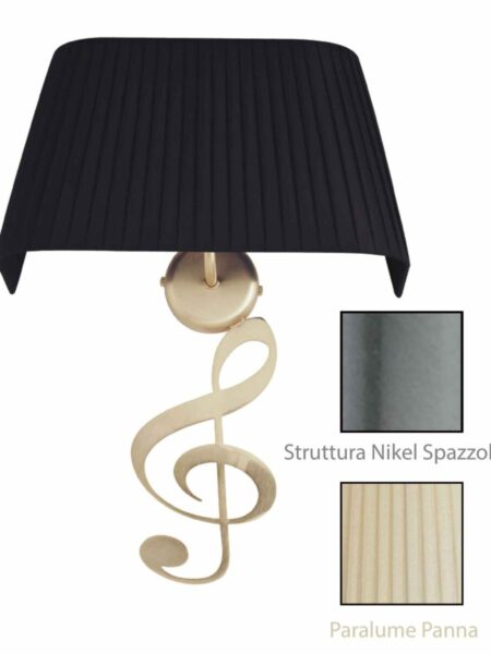 Applique Nota Musicale Nikel Spazz Paralume Tessuto Pongè Panna