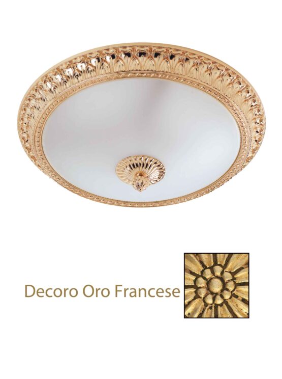Plafoniera Oro Francese Ottone Lavorato cm 40