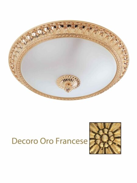 Plafoniera Oro Francese Ottone Lavorato cm 40
