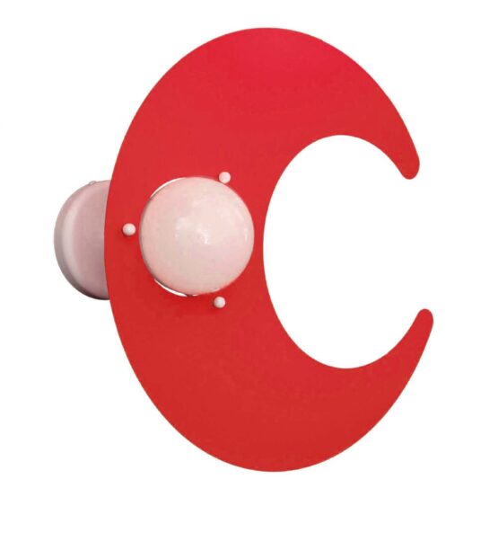 Plafoniera Luna Rosso Cameretta Bambini