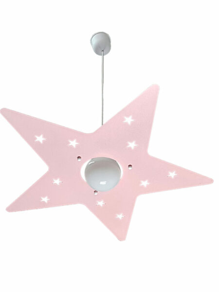 Lampadario Sospensione Rosa Stella Camerette Bambini