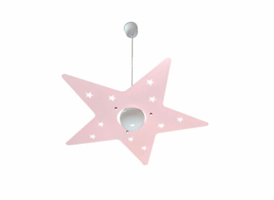 Lampadario Sospensione Rosa Stella Camerette Bambini