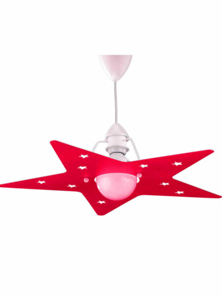 Lampadario Sospensione Rosso Stella Camerette Bambini