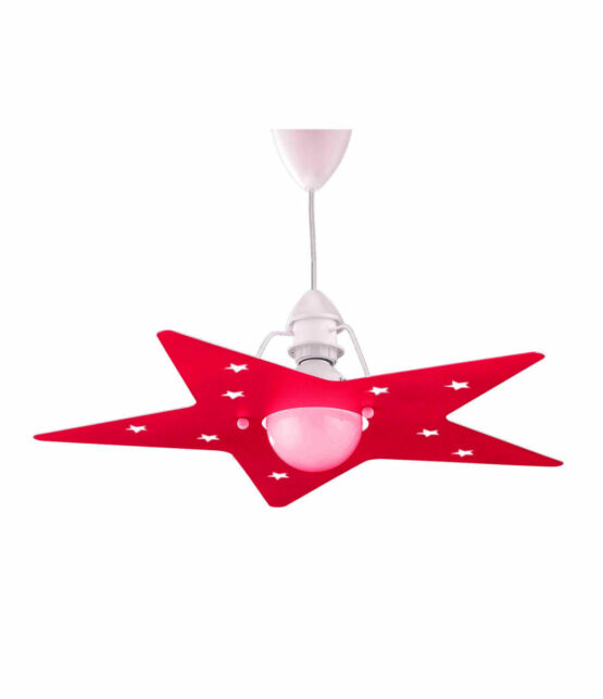 Lampadario Sospensione Rosso Stella Camerette Bambini