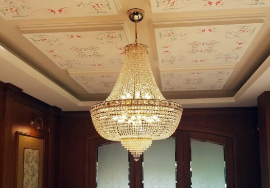 Lampadario Stile Impero Cristalli Strass diametro cm 80 - immagine 2