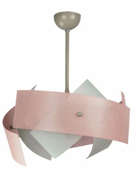 Lampadario Rosa Bianco 9 Luci Cameretta Salone Cucina