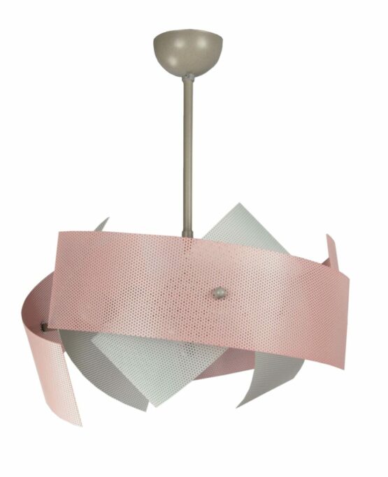Lampadario Rosa Bianco 9 Luci Cameretta Salone Cucina - immagine 2