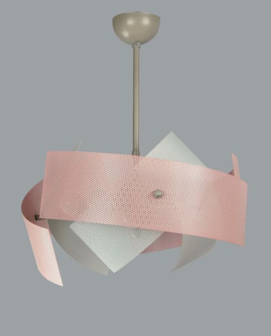 Lampadario Rosa Bianco 9 Luci Cameretta Salone Cucina