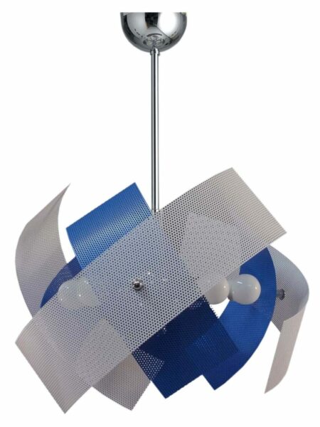 Lampadario Azzurro Bianco 9 Luci Cameretta Salone Cucina